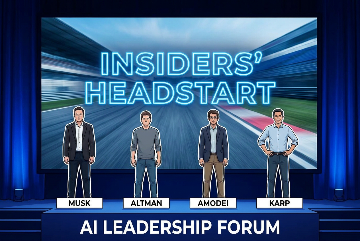 AI, Musk, Altman, Amodei, Karp and the Insiders' Headstart