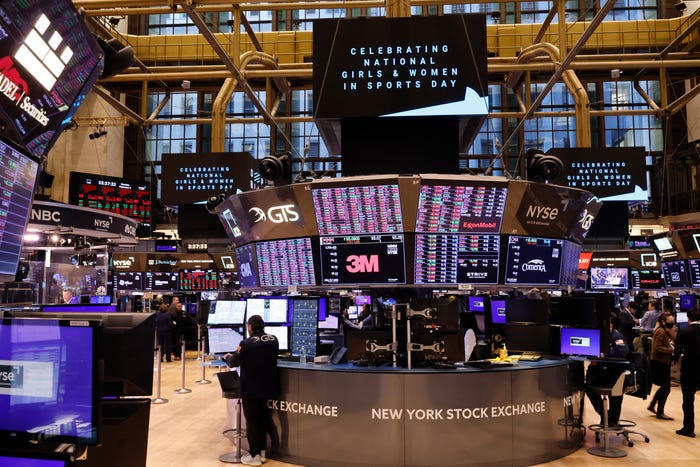 New York Stock Exchange trading floor at the close on Friday 28 August 2026