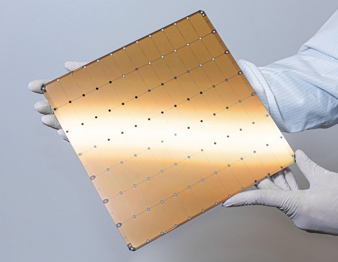 Cerebras Wafer-Scale Engine. Instead of cutting a wafer into hundreds of dies, Cerebras keeps it intact. The WSE-3, launched in 2024 on TSMC 5nm, is a chip that looks like a prop.